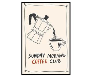 Hexoa Affiche encadrée Sunday Morning Coffee - Made in France - 40x60