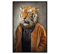 Hexoa Affiche encadrée Tigre majestueux en Tenue élégante - Made in France - 40x60