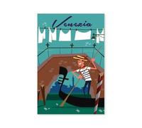 Hexoa Affiche Gondole à Venise - Made in France - Affiche Seule 30x45