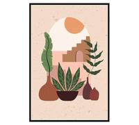 Hexoa Affiche Illustration Plantes et Architecture Abstraite Moderne - Made in France - 40x60