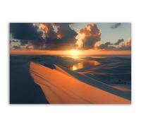 Hexoa Affiche mer Coucher de Soleil sur Les lagunes - Made in France - Affiche Seule 90x60