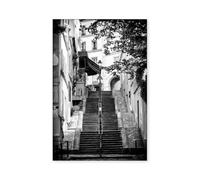 Hexoa Affiche Paris, Rue de Montmartre - Made in France - Affiche sous Cadre Noir 20x30