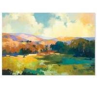 Hexoa Affiche Soleil de midi sur la vallée - Made in France - Affiche sous Cadre Noir 60x40