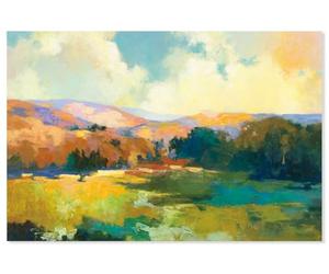 Hexoa Affiche Soleil de midi sur la vallée - Made in France - Affiche sous Cadre Noir 60x40