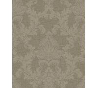Hexoa Papier Peint Baroque médaillon Bronze Fond Taupe - Made in France - 53x1000