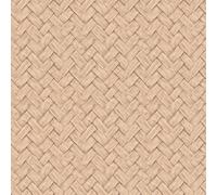 Hexoa Papier Peint Effet vannerie tressée Beige Naturel - Made in France - 53x1000