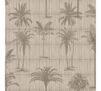 Hexoa Papier Peint Palmiers gravés Fond Bambou Naturel - Made in France - 53x1000