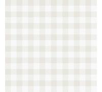 Hexoa Papier Peint Vichy Beige Lin Blanc Discret - Made in France - 53x1000