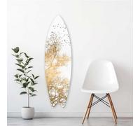 Hexoa Planche de Surf décorative Blanche et dorée Alu - Made in France