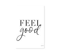 Hexoa Poster Feel Good - Made in France - Affiche sous Cadre Bois 40x60