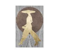 Hexoa Poster Silhouette Femme à Chapeau - Made in France - Affiche sous Cadre Noir 30x45