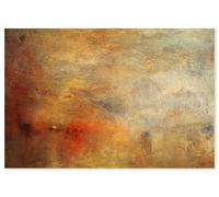 Hexoa Poster Soleil couchant sur Un lac - Joseph Mallord William Turner - Made in France - Affiche sous Cadre Noir 60x40