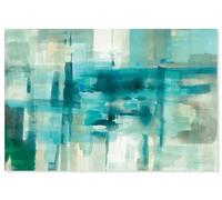 Hexoa Tableau Abstrait Liquide Bleu - Made in France - Toile imprimée 120x80