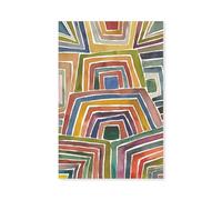 Hexoa Tableau Abstrait Rayures II - Made in France - Tableau Verre Acrylique 80x120