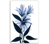Hexoa Tableau Contemporain Fleurs Affiche Fleurs bleuets - Made in France - Toile imprimée 60x90