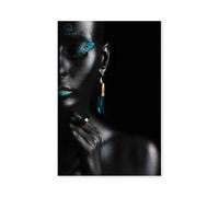 Hexoa Tableau d'art Girl Turquoise - Made in France - Tableau Verre Acrylique 60x90