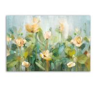 Hexoa Tableau de Fleurs Tableau Fleurs peintes - Made in France - Toile imprimée 45x30