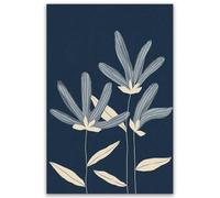 Hexoa Tableau Feuille Trois Fleurs - Made in France - Toile imprimée 40x60