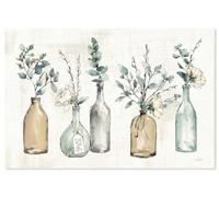 Hexoa Tableau Fleurs boutures d'été - Made in France - Toile imprimée 90x60