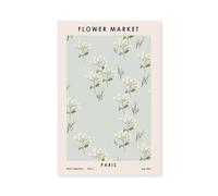 Hexoa Tableau Fleurs Paris Flower Market - Made in France - Toile imprimée 80x120