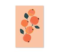 Hexoa Tableau Fruits Vintage Grenades orangées - Made in France - Toile imprimée 30x45