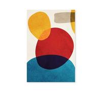 Hexoa Tableau géométrique Shape Cercle Rouge - Made in France - Toile imprimée 30x45