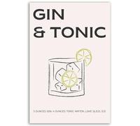 Hexoa Tableau Gin and Tonic - Made in France - 40x60