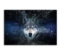 Hexoa Tableau Loup aux Yeux Bleus - Made in France - 60x40