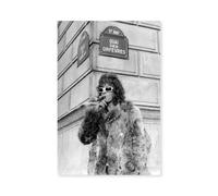 Hexoa Tableau Michel Polnareff à Paris - Made in France - Toile imprimée 30x45