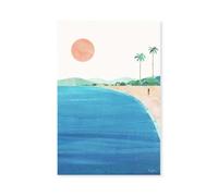 Hexoa Tableau Monde Paradise Beach - Made in France - Toile imprimée 80x120