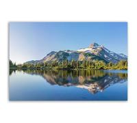 Hexoa Tableau Montagne enneigée au lac Miroir - Made in France - 60x40