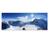 Hexoa Tableau Panorama du Mont Blanc - Made in France - Toile imprimée 80x30