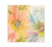 Hexoa Tableau Pastel Flower - Made in France - Toile imprimée 80x80