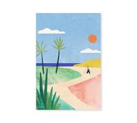 Hexoa Tableau Paysage Beach Girl - Made in France - Tableau Verre Acrylique 40x60