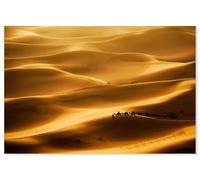 Hexoa Tableau Paysage Le Desert des nomades - Made in France - Toile imprimée 120x80