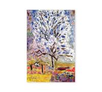 Hexoa Tableau Peinture l'amandier en Fleurs de Pierre Bonnard - Made in France - Toile imprimée 30x45