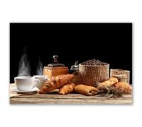 Hexoa Tableau Petit déjeuner café et viennoiseries - Made in France - 60x40
