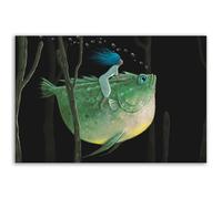 Hexoa Tableau rêve Aquatique à la Monture Poisson - Made in France - 60x40