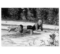 Hexoa Tableau Romy Schneider et Alain Delon en 1968 - Made in France - Toile imprimée 60x40