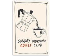 Hexoa Tableau Sunday Morning Coffee Club - Made in France - 40x60