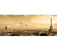 Hexoa Tableau Urbain Sunset sur la Tour Eiffel - 80x30 cm - Made in France - 80x30
