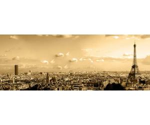 Hexoa Tableau Urbain Sunset sur la Tour Eiffel - 80x30 cm - Made in France - 80x30