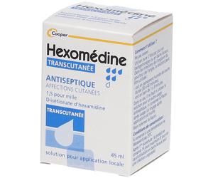 Hexomédine - Antiseptique Affections cutanées Transcutanée Solution pour application locale Flacon 45ml 45 ml