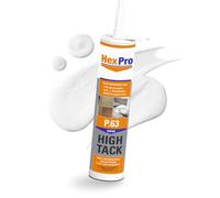 HexPro P63 colle de montage extra forte, intérieur & extérieur colle universelle high tack colle MS-polymère (9 cartouches P63) colle de contact colle à béton monocomposante céramique