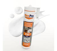 HexPro P63 colle de montage extra forte, intérieur & extérieur colle universelle high tack colle MS-polymère (5 cartouches P63) super colle colle universelle résistante à l'eau colle universelle