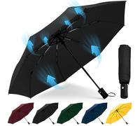 HEXSOLID Parapluie Pliant Résistant Vent Fort Automatique Solide Grande Taille Incassable Parapluie Anti Tempete Voyage Portable Compact Pour Homme et Femme