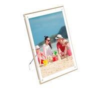 Hexsonhoma Cadre photo 21,6 x 28 cm avec bord doré - Cadre de certification en acrylique transparent pour bureau - Cadre en plastique acrylique pour porte-papier de 21,6 x 28 cm