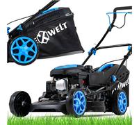 Hexwelt Tondeuse à essence avec traction | Largeur de coupe 46cm | Fonction mulching | 45L | 2,6 kW Tondeuse à essence | 8 niveaux (25-75mm) | ultralégère, compacte