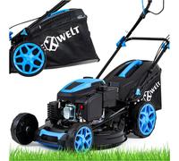 Hexwelt Tondeuse à essence avec traction | Largeur de coupe 51cm | Fonction mulching | 60L | 3,8 kW Tondeuse à essence | 8 niveaux (25-75mm) | ultralégère, compacte |