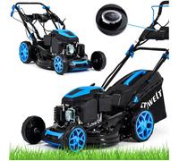 HEXWELT Tondeuse Thermique HW-KS-224 | Démarrage électrique | 224cc | 6 CV | Lame 56 cm |Autotractée | Éjection bac 60L et mulching